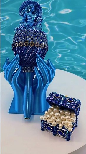Majestuosa Maraca de Yemayá con Cofre de Perlas | Elegancia Yoruba Exclusiva