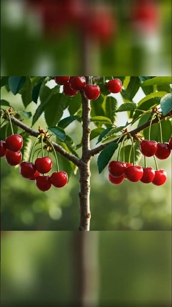 Ultra Realistic 🍒 Cherry Tree Growing and Fruiting in 8 Seconds | HD Timelaplase#timelapse#shorts