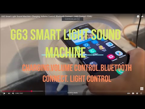 G63 Smart Light Sound Machine -Charging, Volume Control, Bluetooth Connect , Light Control -TEMU