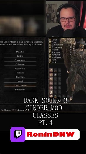 Let’s take a look at some more of the classes in the Cinders mod for DS3!.. #darksouls #darksouls3