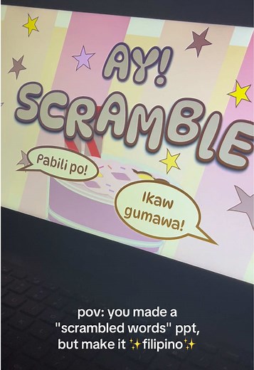 Filipino Scrambled Words PowerPoint Template for Kids