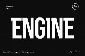 Engine font, a Sans Serif Font by Ryan Rivaldo Vierra