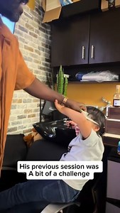 Progress is not linear. Sometimes regression happens, so many things have to align in that day for a “successful” session. Incredibly proud of Noah for bouncing back! _______________________ Donate towards sensory friendly haircut experiences via Go fund me https://gofund.me/cd3f8457 LINK IN BIO Weighted capes available on Amazon or our website www.theweightedcape.com Add more fidgets, toys, and sensory tools to sensory session by purchasing an item of our Amazon wish list bit.ly/42kass2 (LINK I