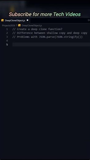 Create Deep Clone function JavaScript Interview Questions #softwaredeveloper #javascript #script #js