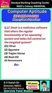 Computer Knowledge–IBPS RRB PO 2024 (Memory based questions)|NBCC (Nandyal Banking Coaching Center)