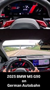 What do you think of the new BMW M5 G90? Autobahn Cruise at 312km/193mph in the new 2025 BMW M5 G90 on the German Autobahn! The M5 G90 is significantly heavier than its predecessor, weighing 5,390 lbs. Despite mixed reactions, it boasts a powerful 717-horsepower hybrid engine with a 4.4-liter twin-turbo V8 and electric motor, making it BMW's most powerful M5. A test drive on the autobahn. Write your thaughts in the Comments! -Do Not Try this at Home -Always keep right on Autobahn -Driver @joeach