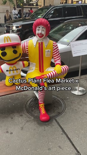 The CPFM x Ronald McDonald piece was first at Washington park now it’s in soho today #cpfm #cactusplantfleamarket #cpfmmcdonalds #mcdonaldscpfm #sohonyc #mcdonalds #mcdonaldscollab #ronaldmcdonald