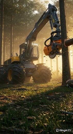 Massive Tree-Cutting Machine at Work | Ultra-Realistic Forest POV #ai