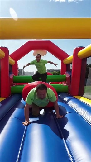 The inflatable obstacle course is amazing! #inflatable #awesome #obstaclecourse #bouncycastle