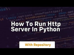 how to run http server in python