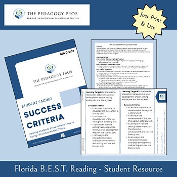 8th Grade-Student Facing Learning Targets & Success Criteria-FL B.E.S.T. Reading