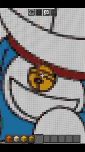 Building DORAEMON Pixel Art in Minecraft! 🐱💙 #Shorts #minecraft #doraemon