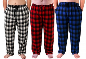 Different Touch Men's 3 pack Big & Tall Sleep Pants Bottoms Fleece Sleepwear PJs