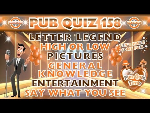 Mega Fun Pub Quiz 158 - 6 Rounds/40 Questions/148 Points to Win. Spot Betsy & Boris for 10 points 😊