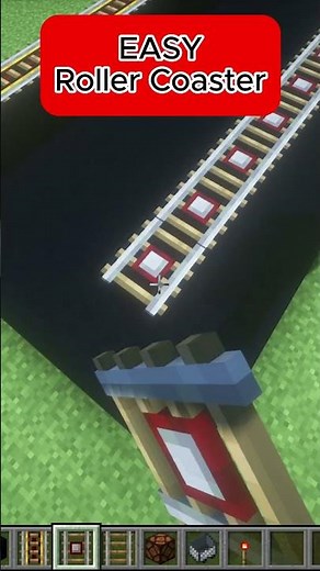 Minecraft: Easy Roller Coaster !!! #shorts