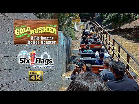 June 2024 Gold Rusher Roller Coaster On Ride 4K POV Six Flags Magic Mountain