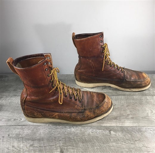 Vintage Red Wing Irish Setter 877 8-inch Moc Toe Leather Work Mens Boots Size 11.5 Made in USA Workwear Hiking - Etsy Australia