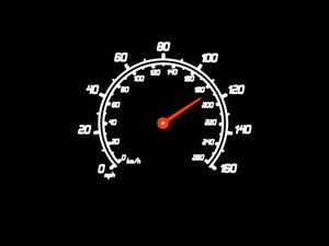 Car Speedometer Gauge - Black Background Animation