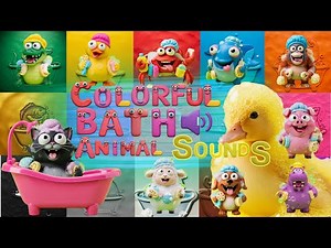 Colorful Bathtime Animal Sounds! 🛁🎨 | Zoo Animal Noises & Colors! | 🌈 Learn Colors in the Tub!