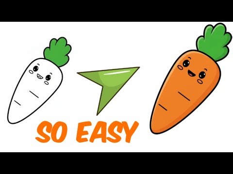 Draw a Happy Carrot! 🥕 Easy Cartoon Drawing for Beginners | #kids 