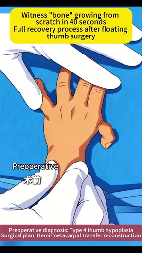 Witness "bone" growing from scratch in 40 seconds.Full recovery process after floating thumb surgery
