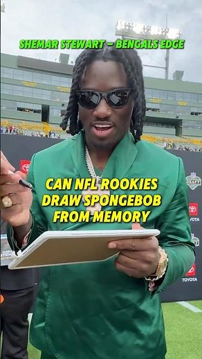 NFL rookies DRAW SpongeBob ✍️ (PART 2)
