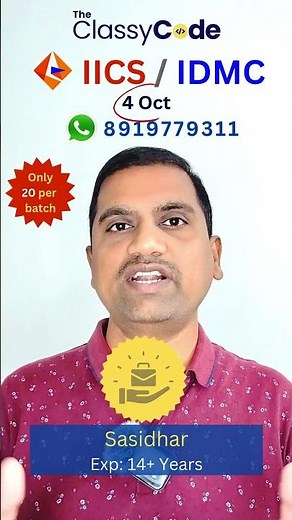 Informatica Cloud | IICS | IDMC | Course starts on 4 Oct | Join us Today #iics #informatica #idmc