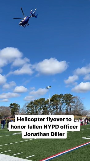 8.1K views · 186 reactions | A SCPD helicopter flew overhead at Newfield High School on Sunday to honor the life of slain NYPD officer Jonathan Diller. : @albanasela | Greater Long Island | Facebook