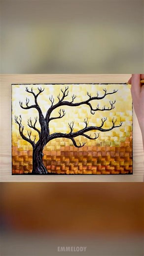 Painting an Abstract Winter Tree with Acrylics