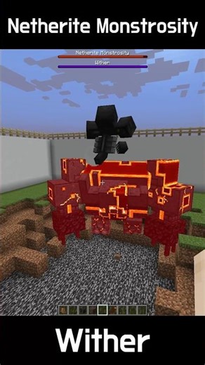 Wither vs Netherite Monstrosity (L_Ender's Cataclysm) | [Minecraft Mob Battle] #Shorts