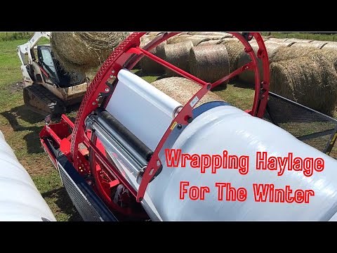 Wrapping Round Bales of Haylage For The Winter | Anderson Hay Wrapper