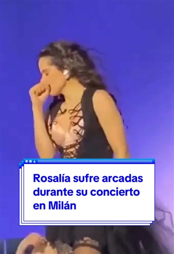 El malestar de Rosalía durante su concierto en Milán: sufre arcadas mientras canta 'De Madrugá'. Aunque intentó aguantar y seguir con su espectáculo, la cantante tuvo que suspender su concierto en Milán pocos minutos después de comenzar su recital debido a una intoxicación alimentaria. #rosalia #luxtour #motomami #rosaliamilan #giraluxtour
