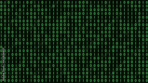 Binary code black and green background with digits moving on screen, Concept of digital age. Algorithm binary, hud interface, data code, decryption and encoding, row matrix background Stock Video