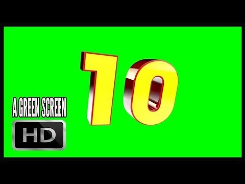 3D Numbers 1 - 10 Rotating Animation HD - A Green Screen Video