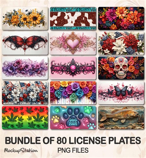 License Plates PNG Bundle | Plate Sublimation Digital Design Download - Etsy