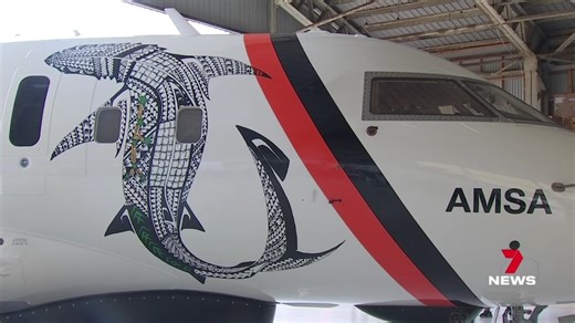 1.8K views · 48 reactions | Flying sharks sound like the stuff of nightmares, but this one means no harm - just the opposite in fact. The Australian Maritime Safety Authority has unveiled new artwork on its rescue aircraft, and it's 'Jaws'-dropping. 7NEWS at 6pm. More local news: 7news.com.au/news/cairns #7NEWS | 7NEWS Cairns | Facebook