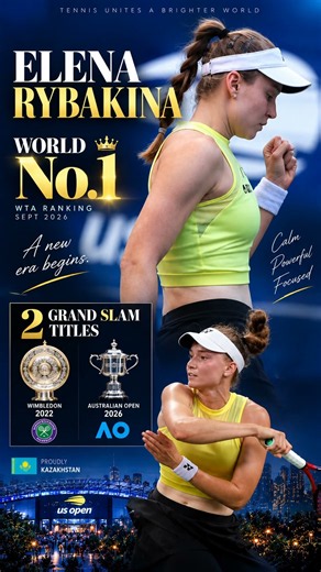 A new era begins. 👑🎾Elena Rybakina is the new WTA World No. 1. 🇰🇿