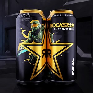 Getting up close and personal with the new Rockstar Energy Halo Infinite collector edition cans. Score with every can. #HaloInfinite #RockstarEnergy | Rockstar Energy Drink