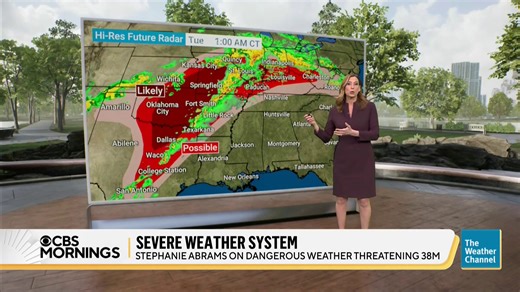 13K views · 83 reactions | A massive storm system is rolling across the U.S., threatening at least 38 million people. The Weather Channel's Stephanie Abrams breaks down the severe weather that has already caused major damage in California, as it moves into the Midwest. | CBS Mornings | Facebook
