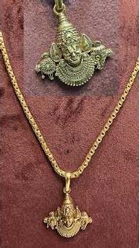 Lord Venkateswara Locket Chain | Unisex Plain Gold Daily Wear Devotional Jewellery | Vasus Vibes