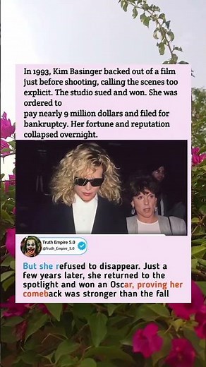 In 1993, Kim Basinger quit a film over explicit scenes, lost a lawsuit, paid $9 million
