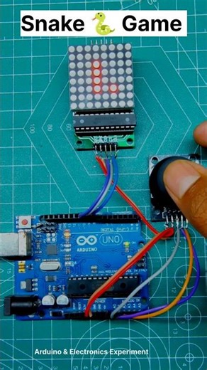 Snake Game on Arduino 🐍 | 8x8 LED Matrix Game in 30 Sec ⚡ 🎮