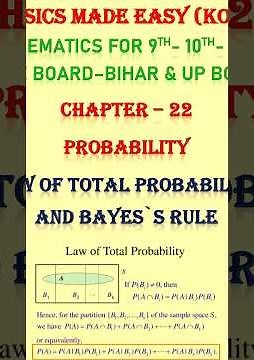 Basic concepts of probability; definitions of statistics probability; law of total probability;