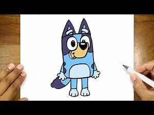 How To Draw A Cartoon Character | Bluey Drawing Easy - Videos For Kids