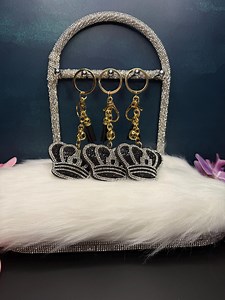 Bling Black Silver Crown Charms/keychain - Etsy