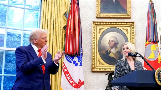 Trump attends Pam Bondi AG swearing in ceremony