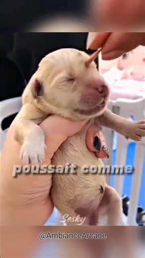 ce chiot est née avec une queue sur son front #chiot