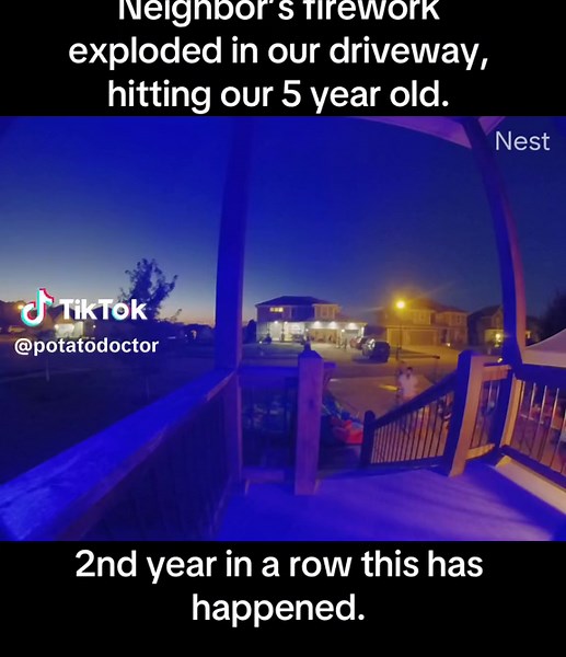 Neighbor's Firework Explodes in Driveway | 4th of July Firework Mishap