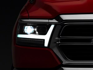 AlphaRex RAM 1500 LUXX-Series LED Projector Headlights; Black Housing; Clear Lens 880543 (19-24 RAM 1500 w/ Factory Halogen Headlights) - Free Shipping