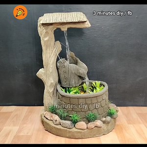 "How to Make a Mini Waterfall Fountain | Easy Home Decor Idea" | 3 minutes diy